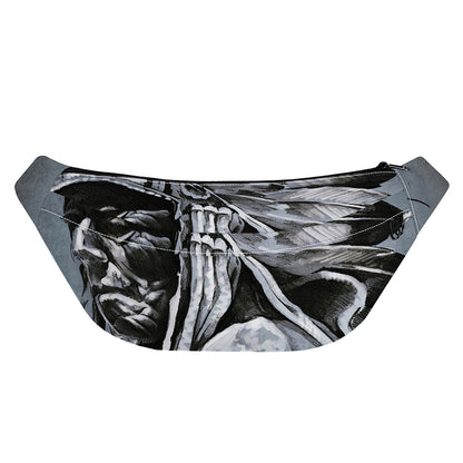 Monochrome Native Indian Portrait Print Fanny Pack