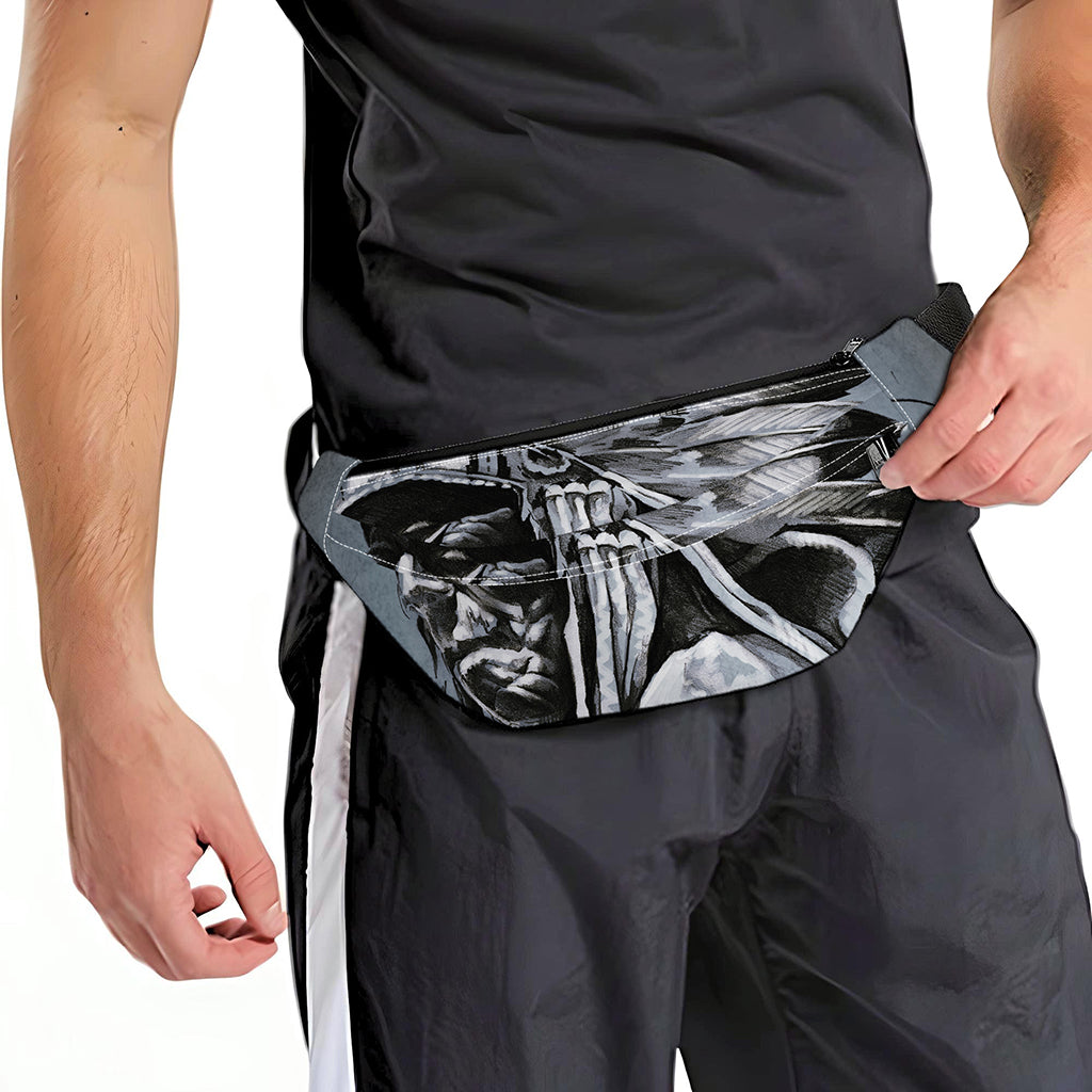 Monochrome Native Indian Portrait Print Fanny Pack
