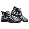 Monochrome Native Indian Portrait Print Flat Ankle Boots