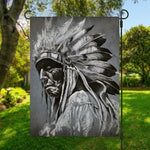 Monochrome Native Indian Portrait Print Garden Flag