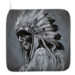 Monochrome Native Indian Portrait Print Hand Towel