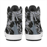 Monochrome Native Indian Portrait Print High Top Leather Sneakers