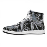 Monochrome Native Indian Portrait Print High Top Leather Sneakers