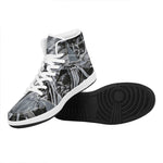 Monochrome Native Indian Portrait Print High Top Leather Sneakers