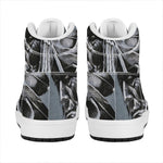 Monochrome Native Indian Portrait Print High Top Leather Sneakers