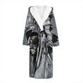 Monochrome Native Indian Portrait Print Hooded Bathrobe