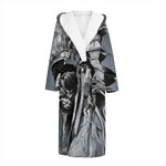 Monochrome Native Indian Portrait Print Hooded Bathrobe