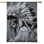 Monochrome Native Indian Portrait Print House Flag