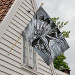 Monochrome Native Indian Portrait Print House Flag