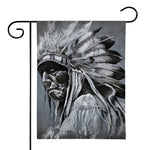 Monochrome Native Indian Portrait Print House Flag