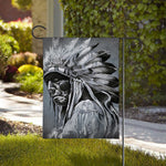Monochrome Native Indian Portrait Print House Flag