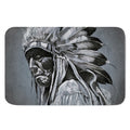 Monochrome Native Indian Portrait Print Indoor Door Mat