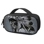 Monochrome Native Indian Portrait Print Insulin Cooler Travel Case