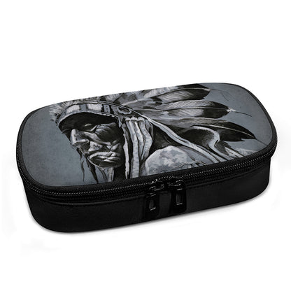 Monochrome Native Indian Portrait Print Insulin Cooler Travel Case