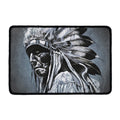 Monochrome Native Indian Portrait Print Kitchen Mat