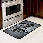 Monochrome Native Indian Portrait Print Kitchen Mat