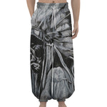 Monochrome Native Indian Portrait Print Lantern Pants