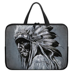 Monochrome Native Indian Portrait Print Laptop Sleeve With Handle
