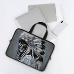 Monochrome Native Indian Portrait Print Laptop Sleeve With Handle