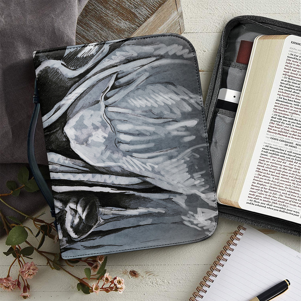 Monochrome Native Indian Portrait Print Leather Bible Cover