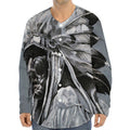 Monochrome Native Indian Portrait Print Long Sleeve Baseball Jersey