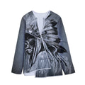Monochrome Native Indian Portrait Print Long Sleeve Short Coat