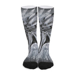 Monochrome Native Indian Portrait Print Long Socks