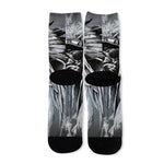 Monochrome Native Indian Portrait Print Long Socks