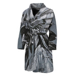 Monochrome Native Indian Portrait Print Men's Bathrobe