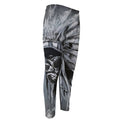 Monochrome Native Indian Portrait Print Men's Compression Pants