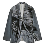 Monochrome Native Indian Portrait Print Men's Cotton Blazer