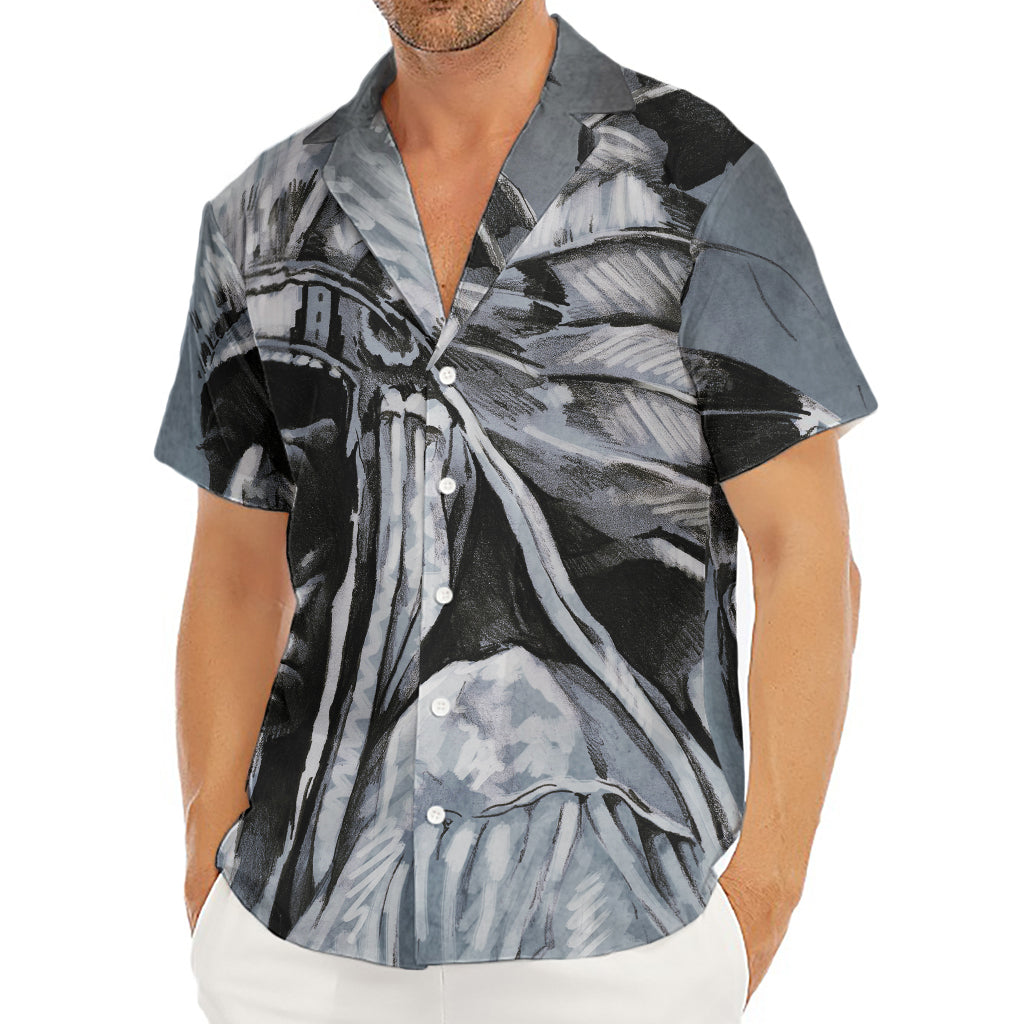 Monochrome Native Indian Portrait Print Men's Deep V-Neck Shirt