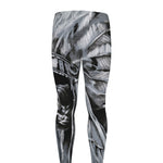 Monochrome Native Indian Portrait Print Men's leggings