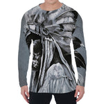 Monochrome Native Indian Portrait Print Men's Long Sleeve T-Shirt