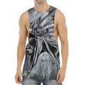 Monochrome Native Indian Portrait Print Men's Muscle Tank Top