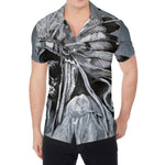 Monochrome Native Indian Portrait Print Men's Shirt