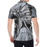 Monochrome Native Indian Portrait Print Men's Shirt