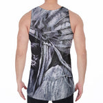 Monochrome Native Indian Portrait Print Men's Velvet Tank Top