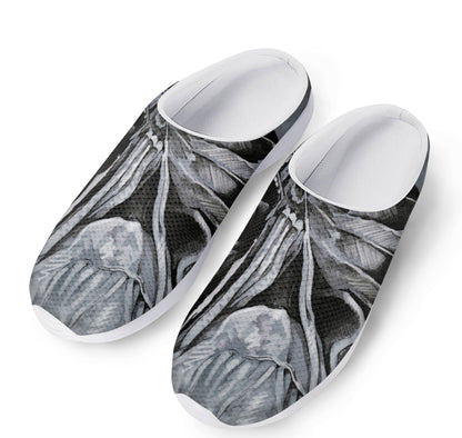Monochrome Native Indian Portrait Print Mesh Casual Shoes