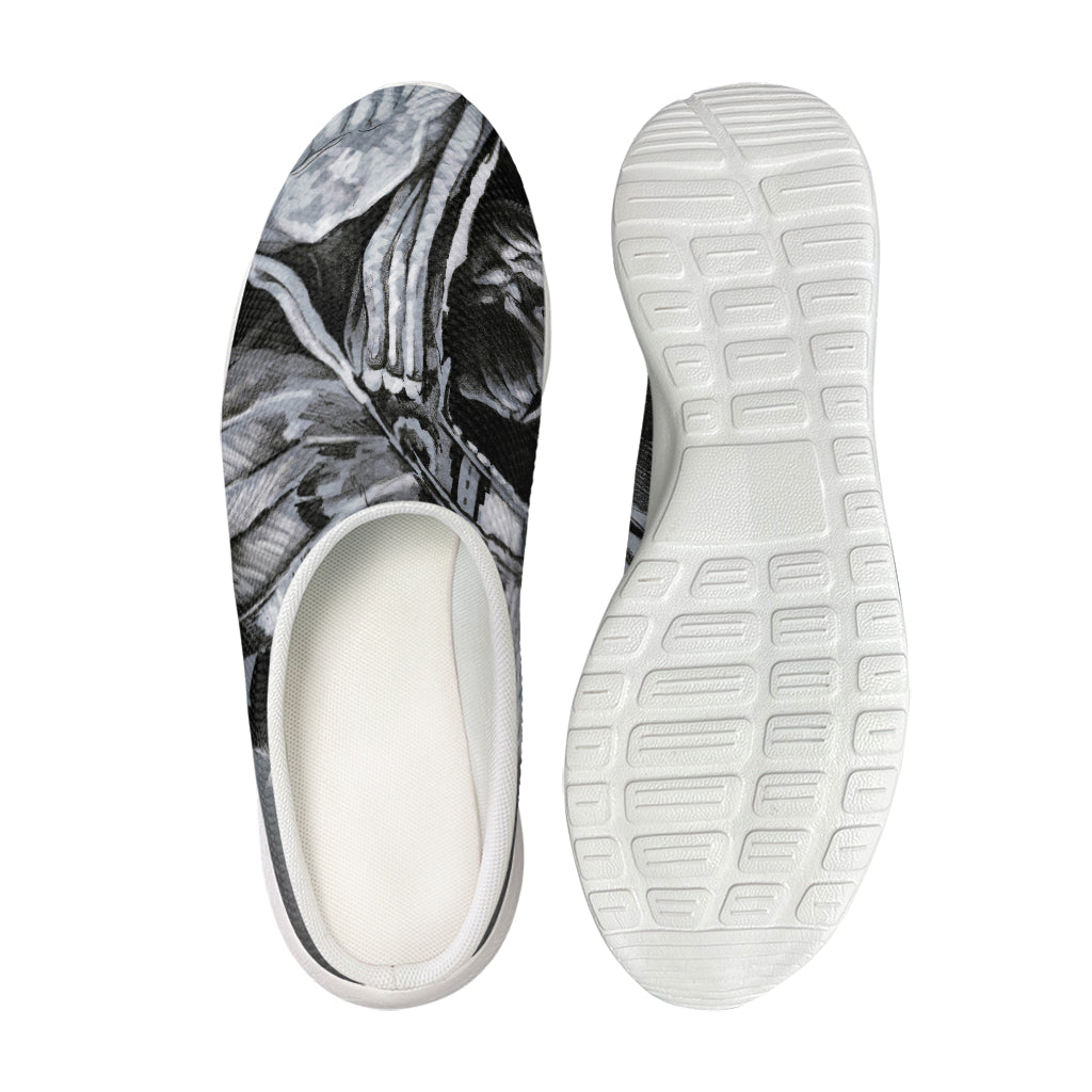 Monochrome Native Indian Portrait Print Mesh Casual Shoes