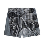 Monochrome Native Indian Portrait Print Mesh Shorts