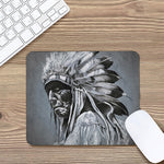 Monochrome Native Indian Portrait Print Mouse Pad