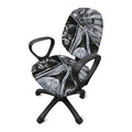 Monochrome Native Indian Portrait Print Office Chair Cover