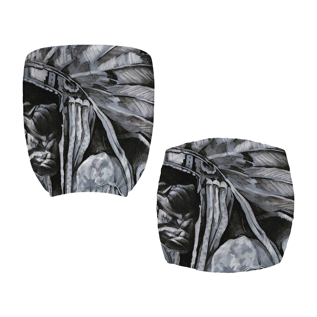 Monochrome Native Indian Portrait Print Office Chair Cover