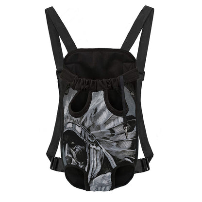 Monochrome Native Indian Portrait Print Pet Carrier Backpack