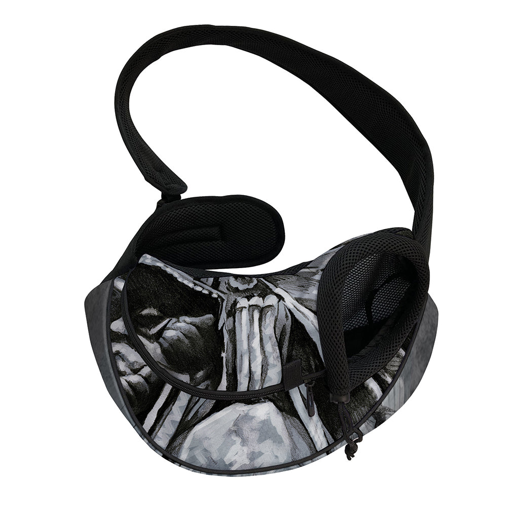 Monochrome Native Indian Portrait Print Pet Sling Carrier