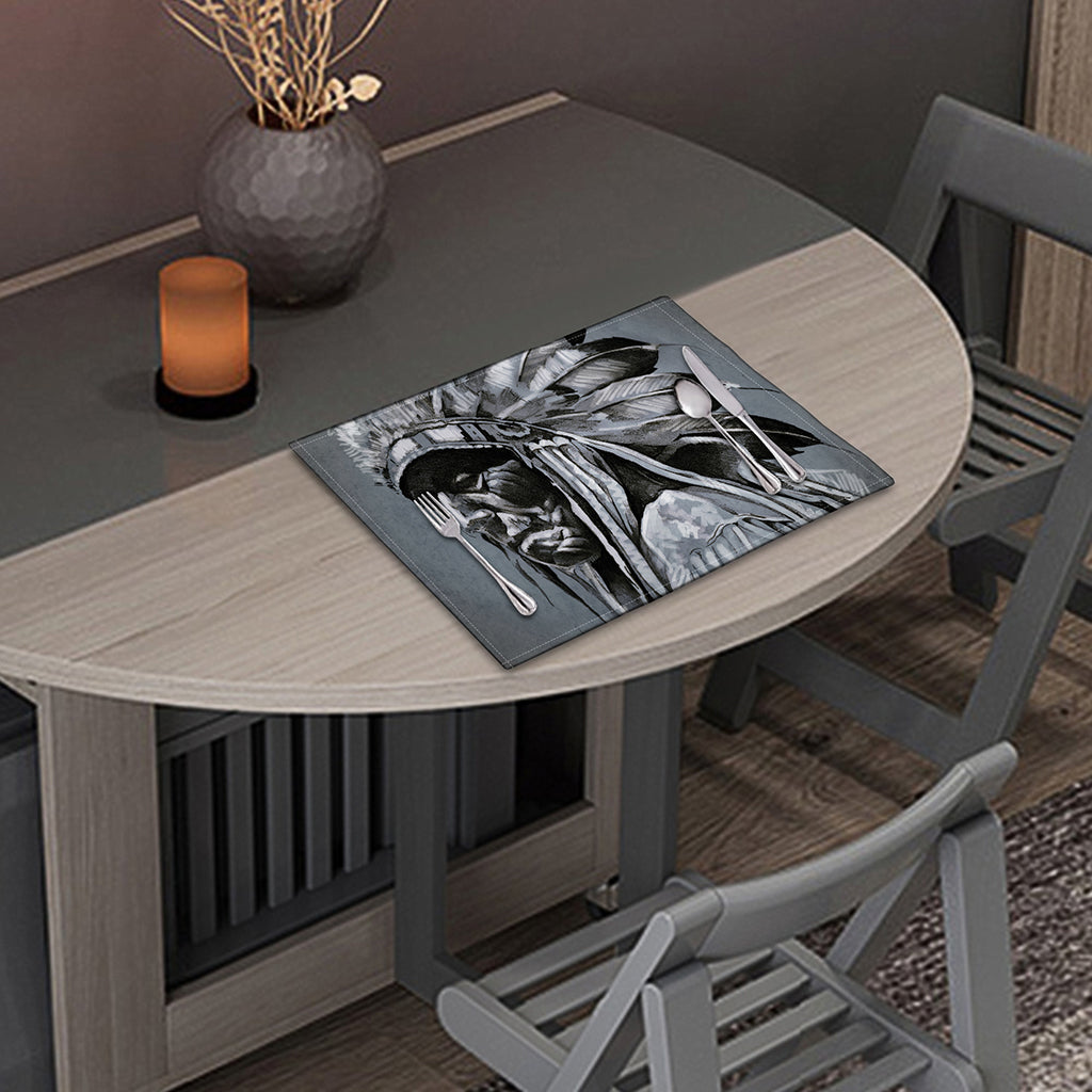 Monochrome Native Indian Portrait Print Placemat