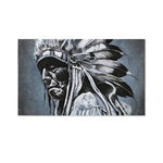 Monochrome Native Indian Portrait Print Polyester Flag