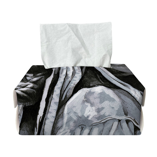 Monochrome Native Indian Portrait Print Rectangle Tissue Box Cover
