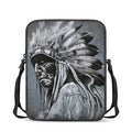 Monochrome Native Indian Portrait Print Rectangular Crossbody Bag